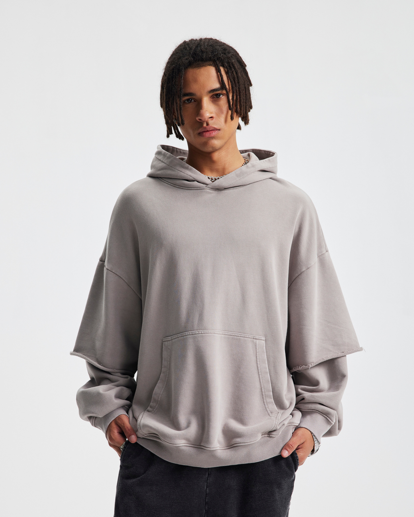 Layered Sleeve Hoodie