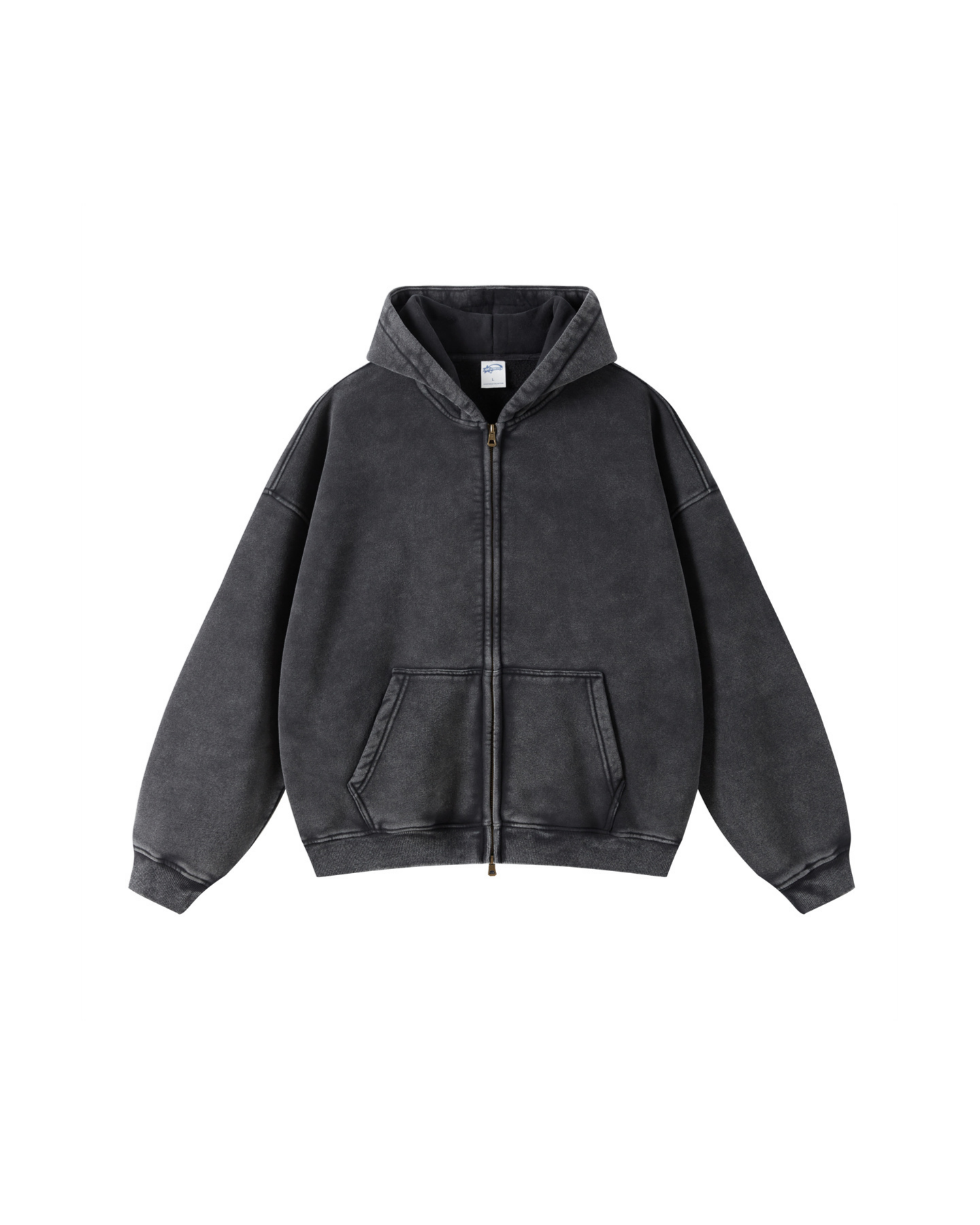Vintage Wash Double Zip Hoodie