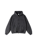 Vintage Wash Double Zip Hoodie