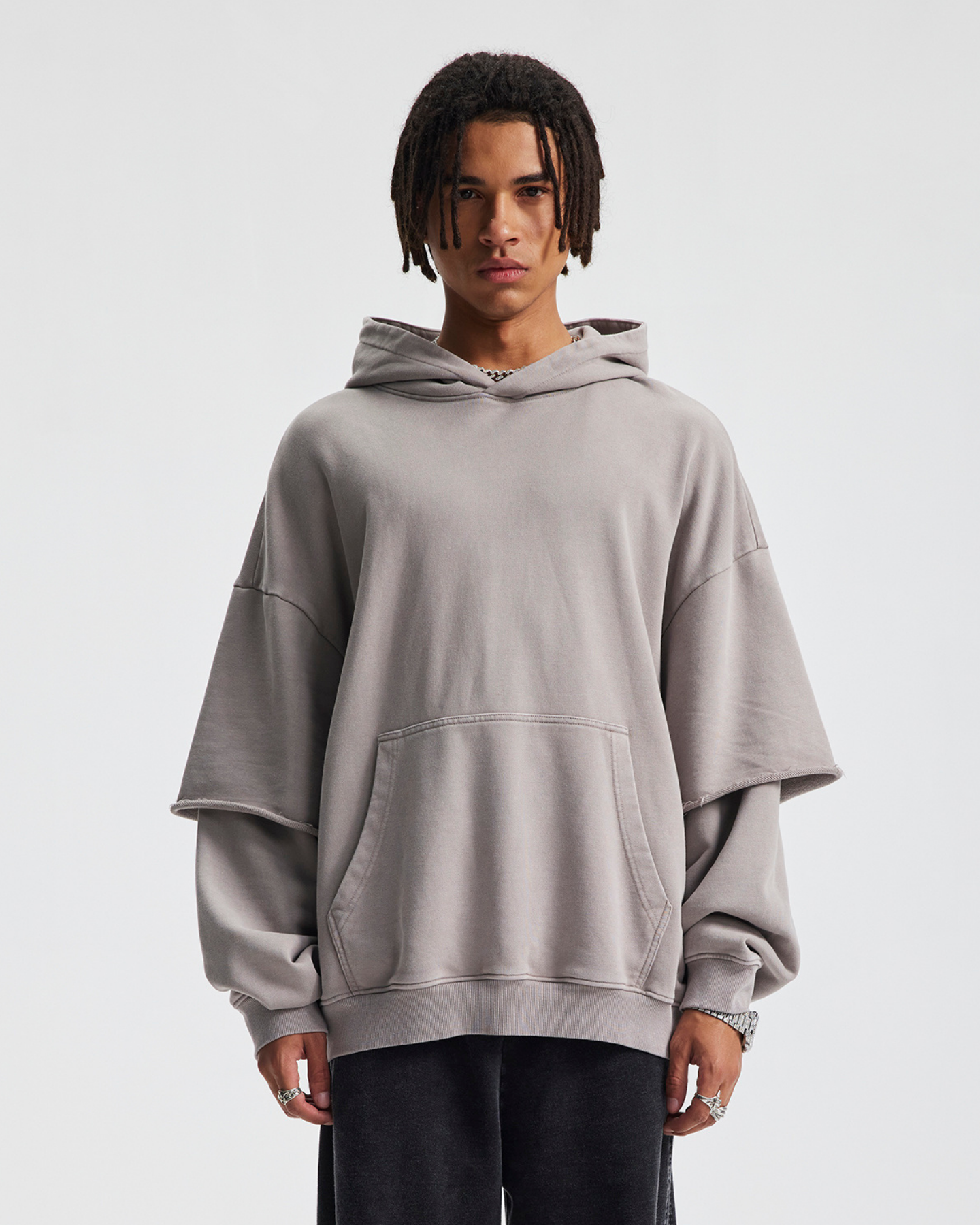 Layered Sleeve Hoodie
