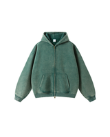 Vintage Wash Double Zip Hoodie