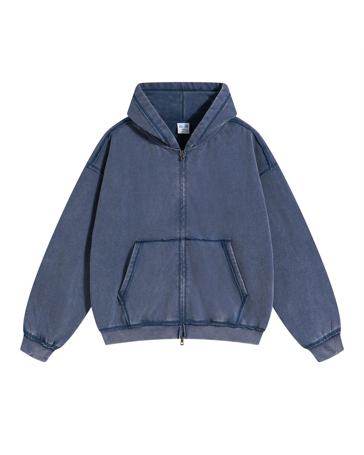 Vintage Washed Zip-Up Hoodie