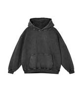 Washed Distressed Pullover Hoodie